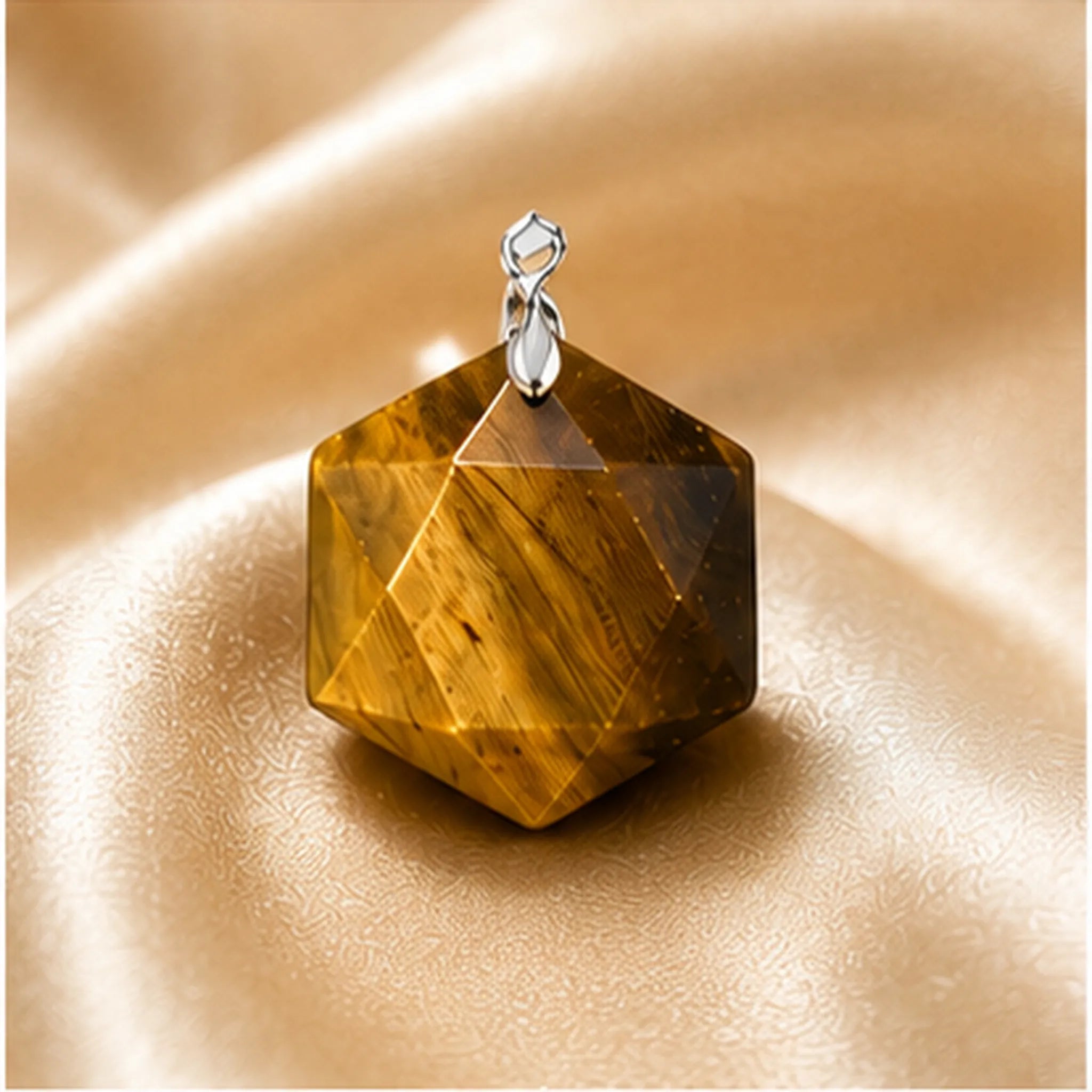 Tiger Eye Geometric Pendant