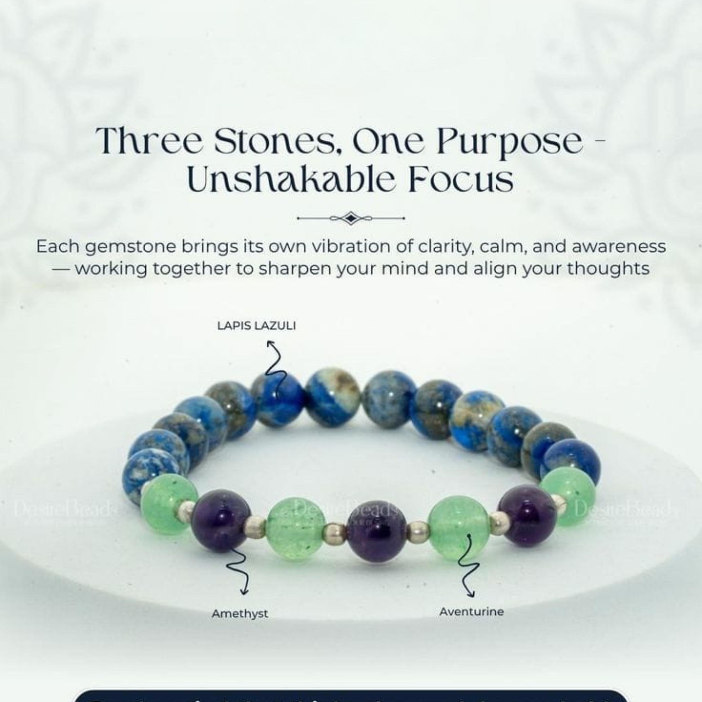Unshakable Focus & Mental Clarity Energised Crystal Bracelet