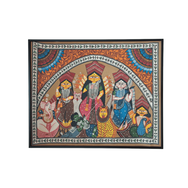 Durga's Homecoming in Pattachitra Painting by Chandan Chitrakar