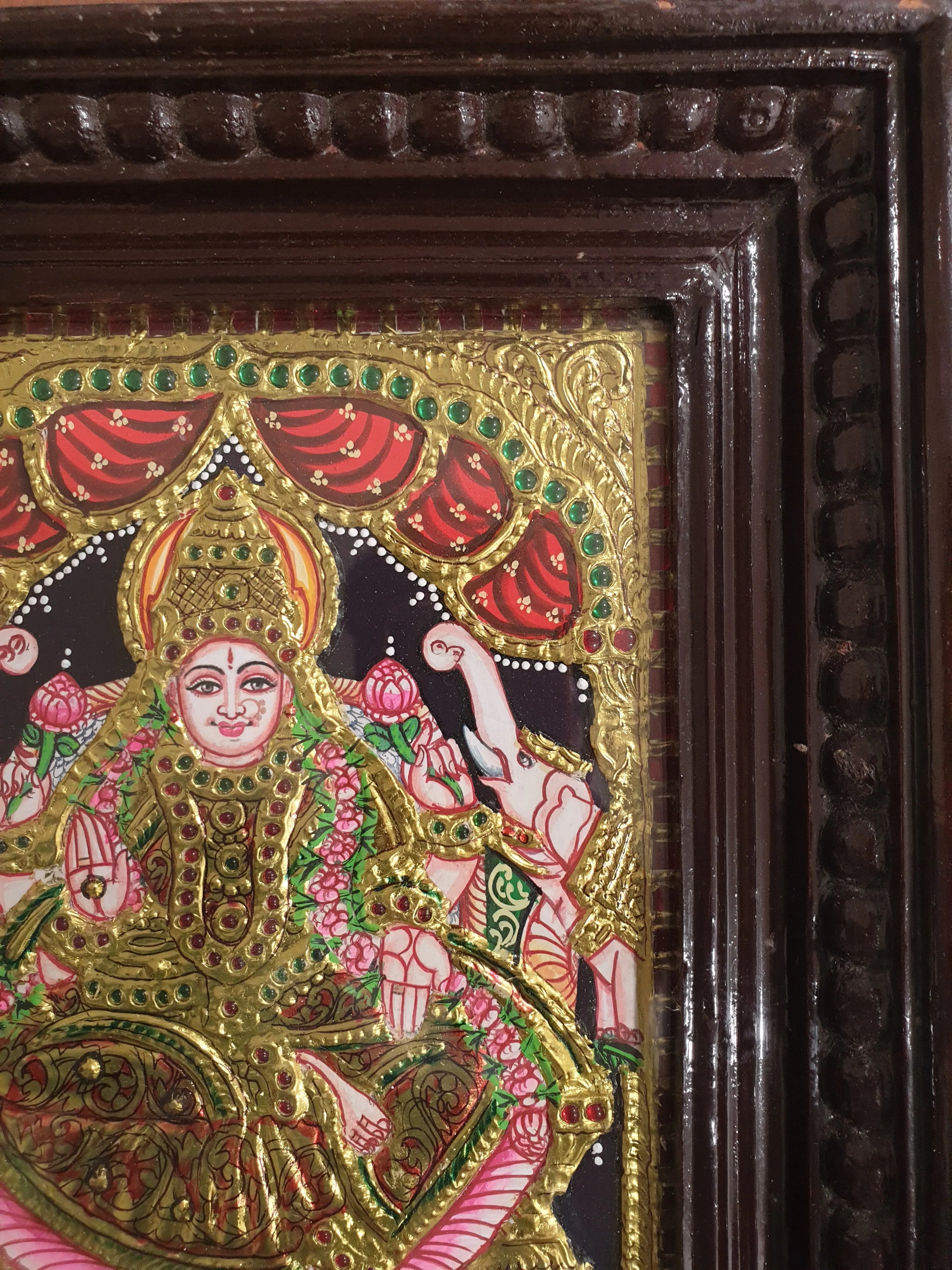 Radiance of Prosperity: Gaja Lakshmi in Tanjore Splendor