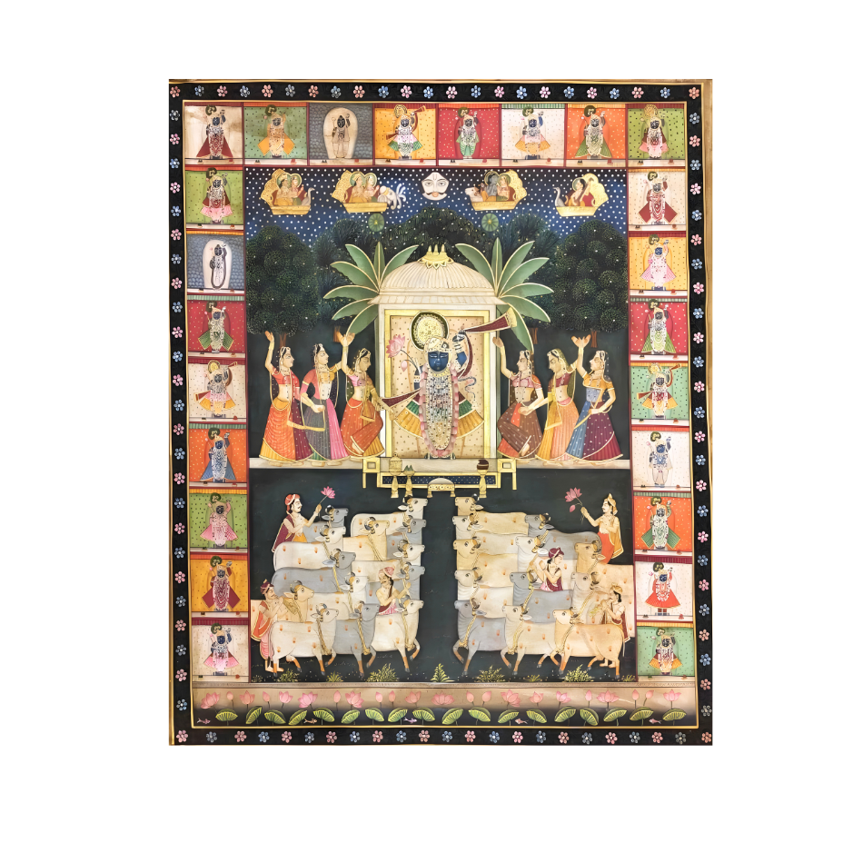 Shrinathji with Gopis and the Sacred Herd