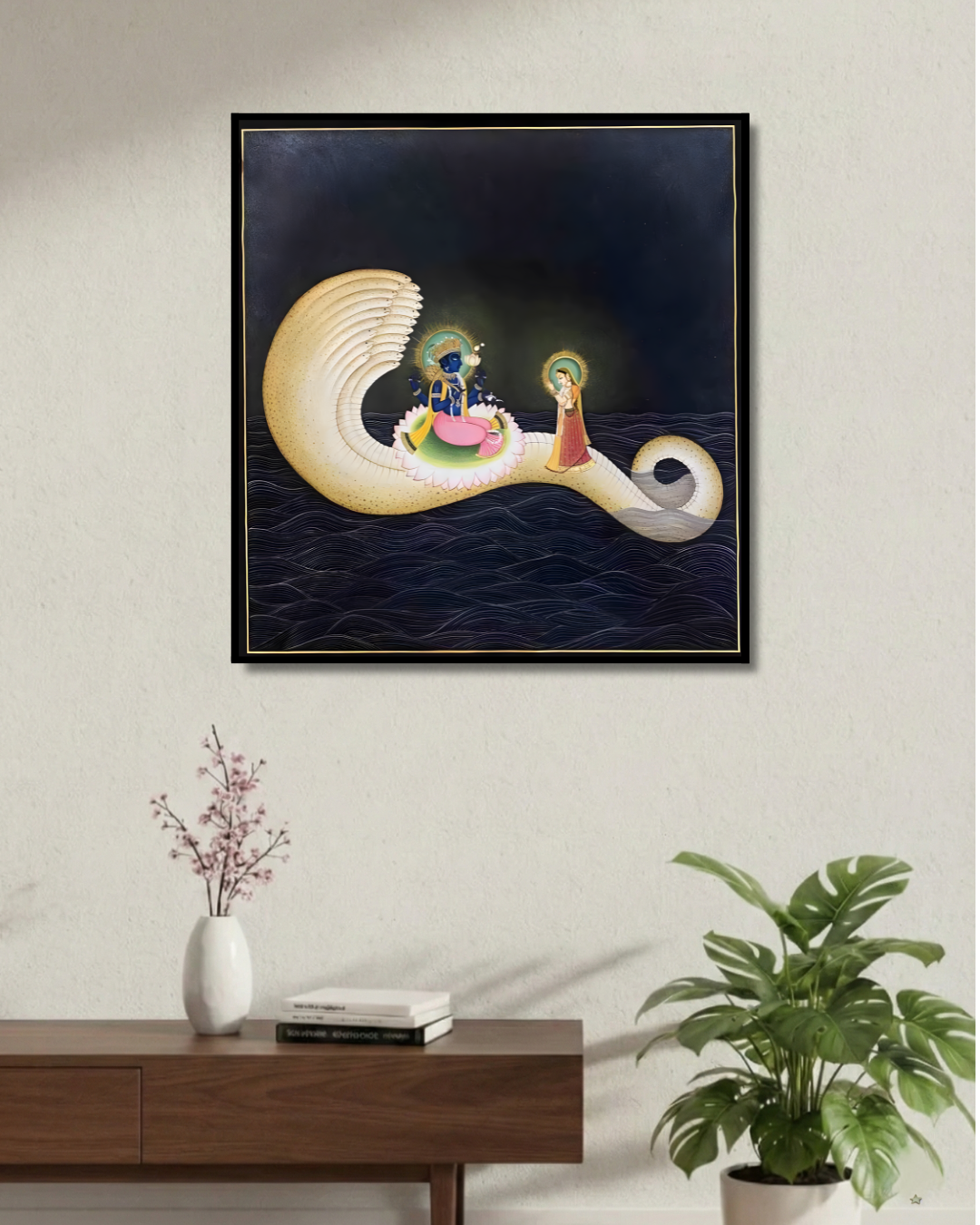 Vishnu on Sheshnag in the Celestial Ocean