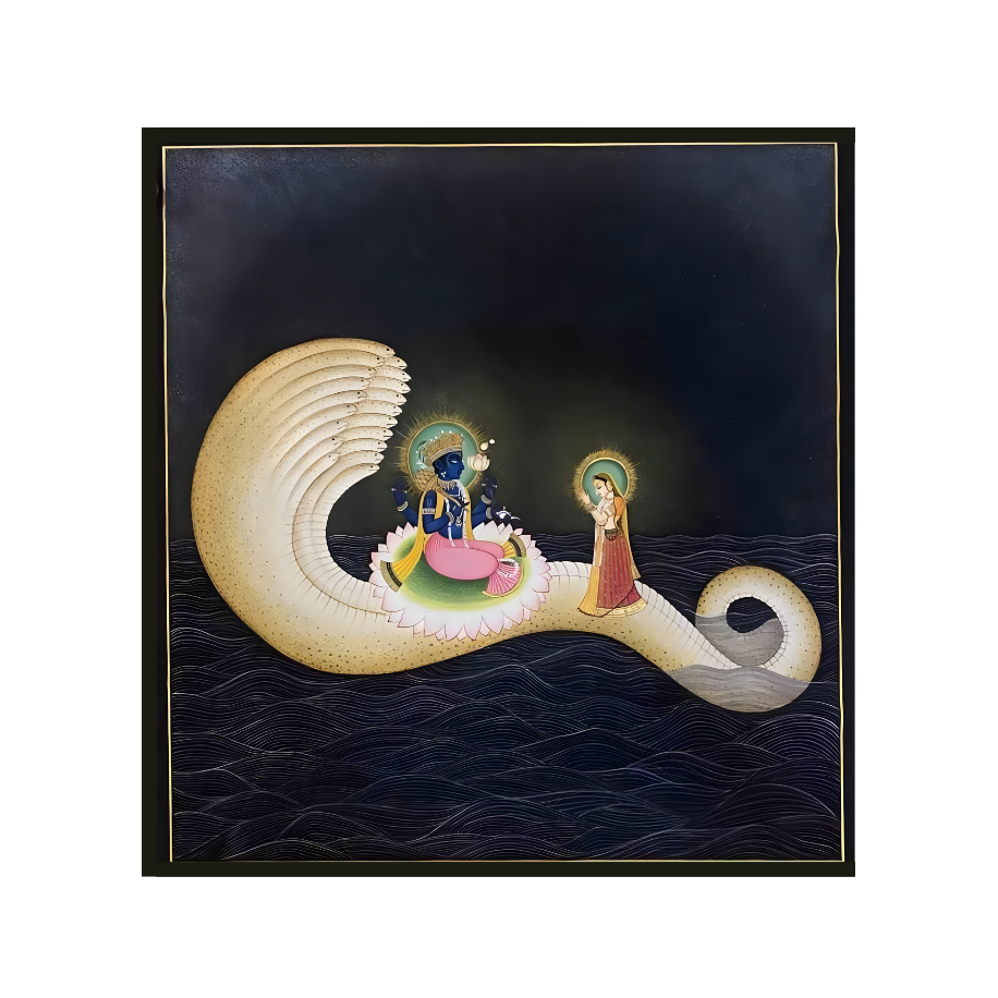 Vishnu on Sheshnag in the Celestial Ocean