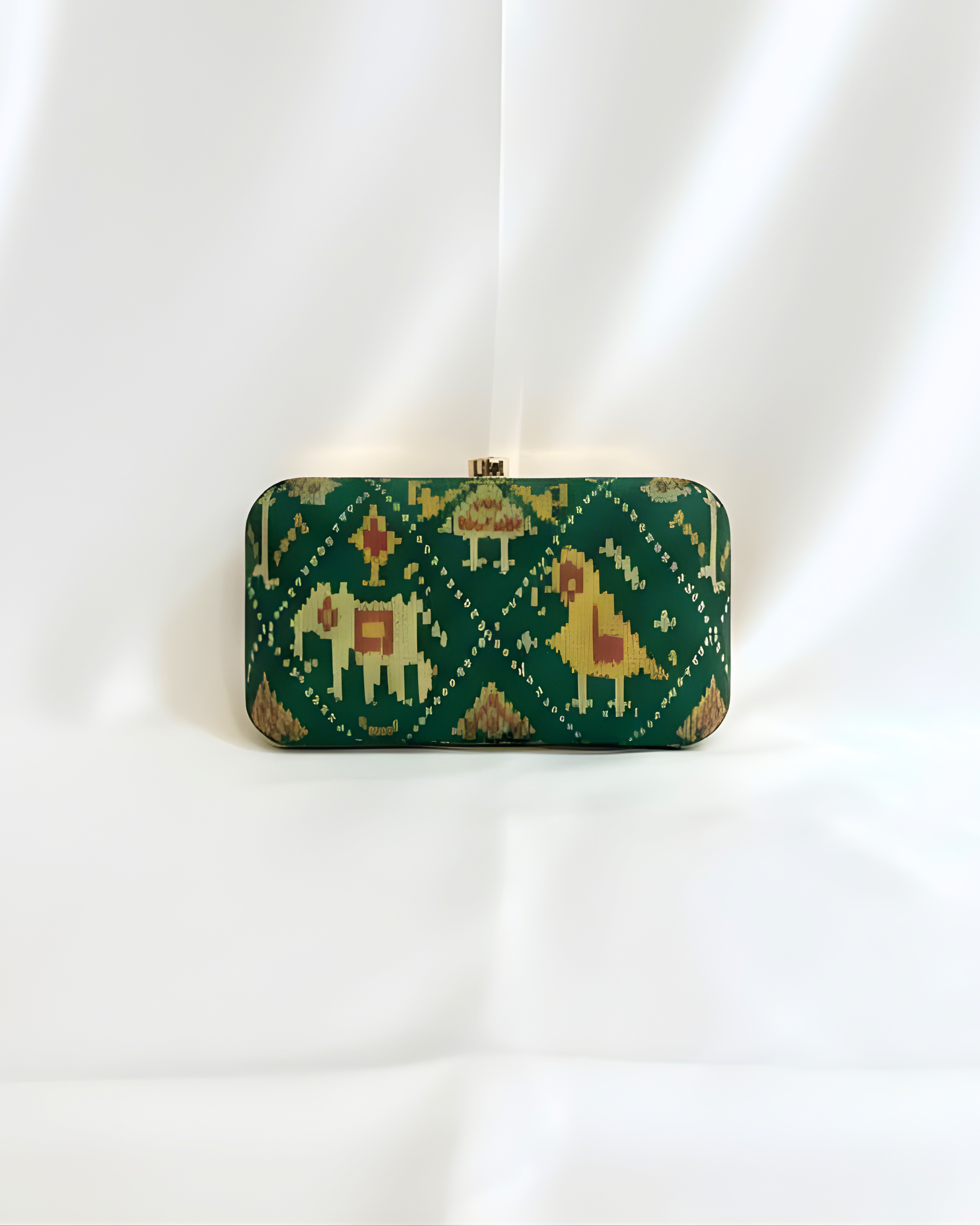 Patola Green Clutch