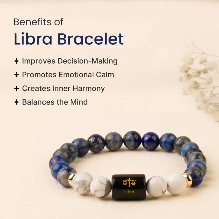 Libra (तुला राशि) Zodiac Lapis Lazuli & Howlite Bracelet
