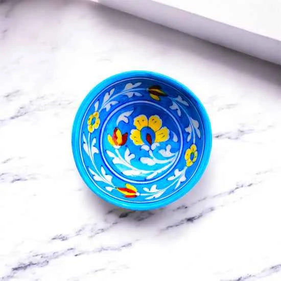 4-Inch Blue Pottery Bowl