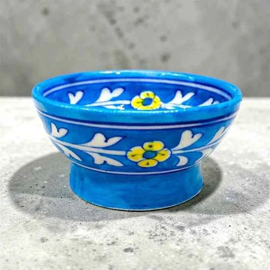 4-Inch Blue Pottery Bowl