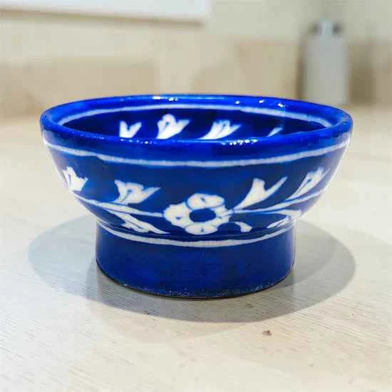 4-Inch Blue Pottery Bowl