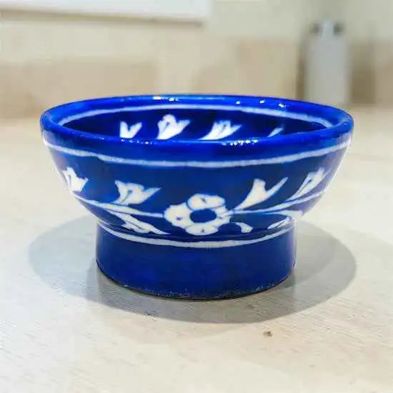 4-Inch Blue Pottery Bowl