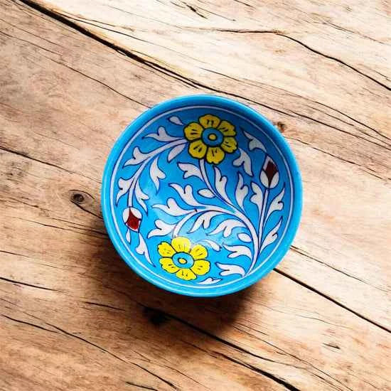 5-Inch Blue Pottery Bowl