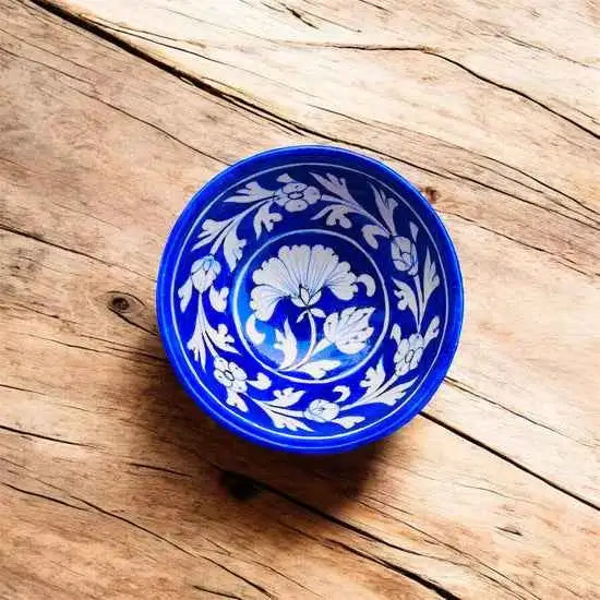 5-Inch Blue Pottery Bowl