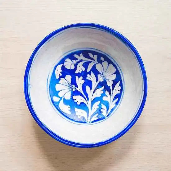 6-inch Blue Pottery Bowl