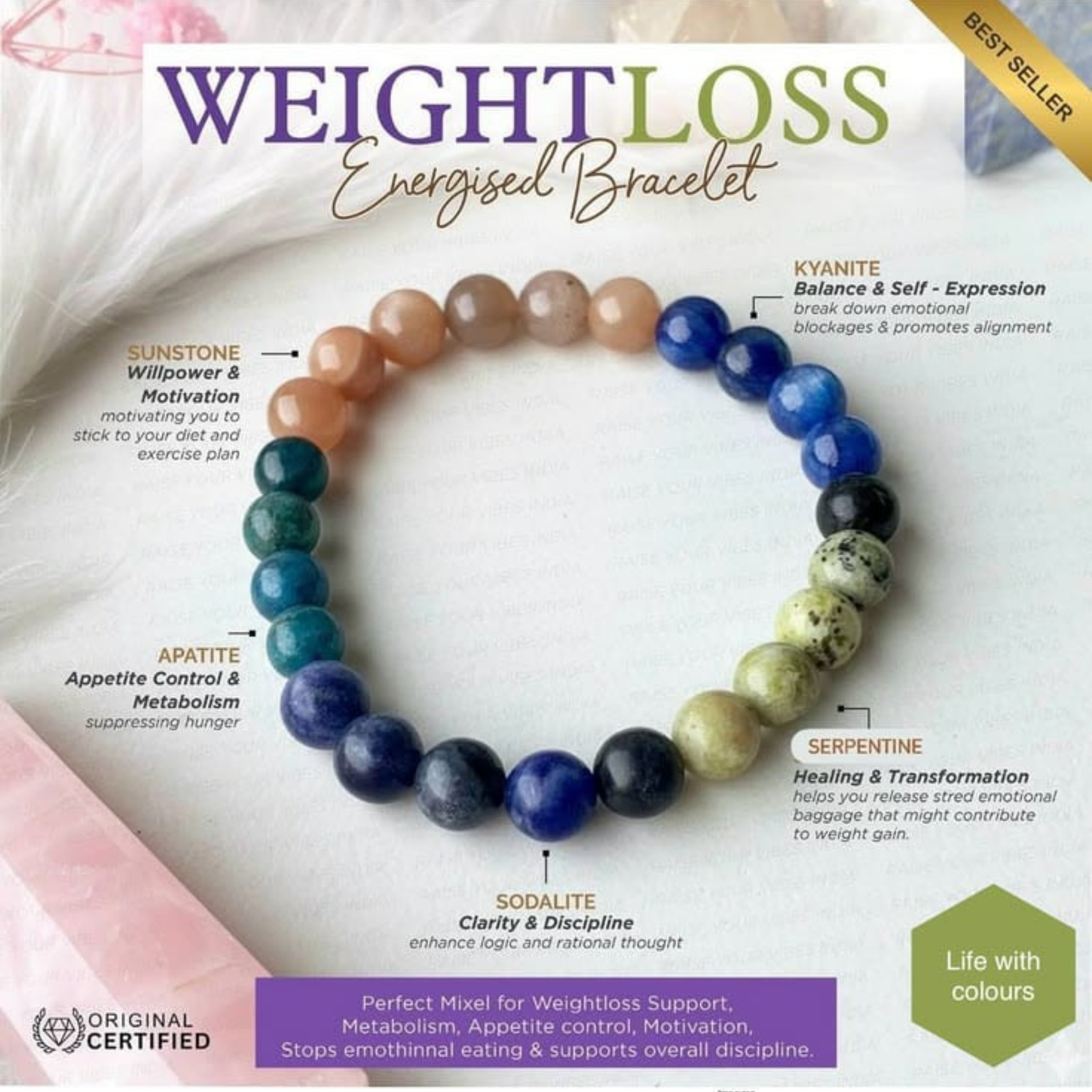 Weight Loss Support & Metabolism Energised Crystal Bracelet