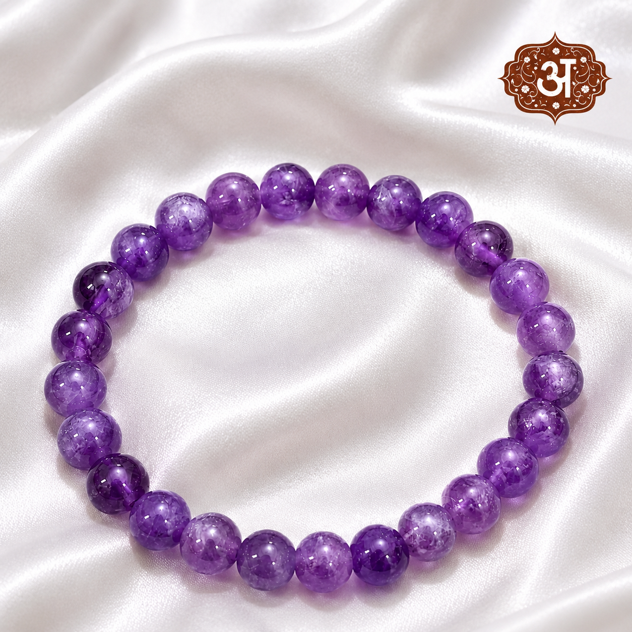 Amethyst Crystal Bracelet — For Calm Mind, Deep Meditation & Intuition