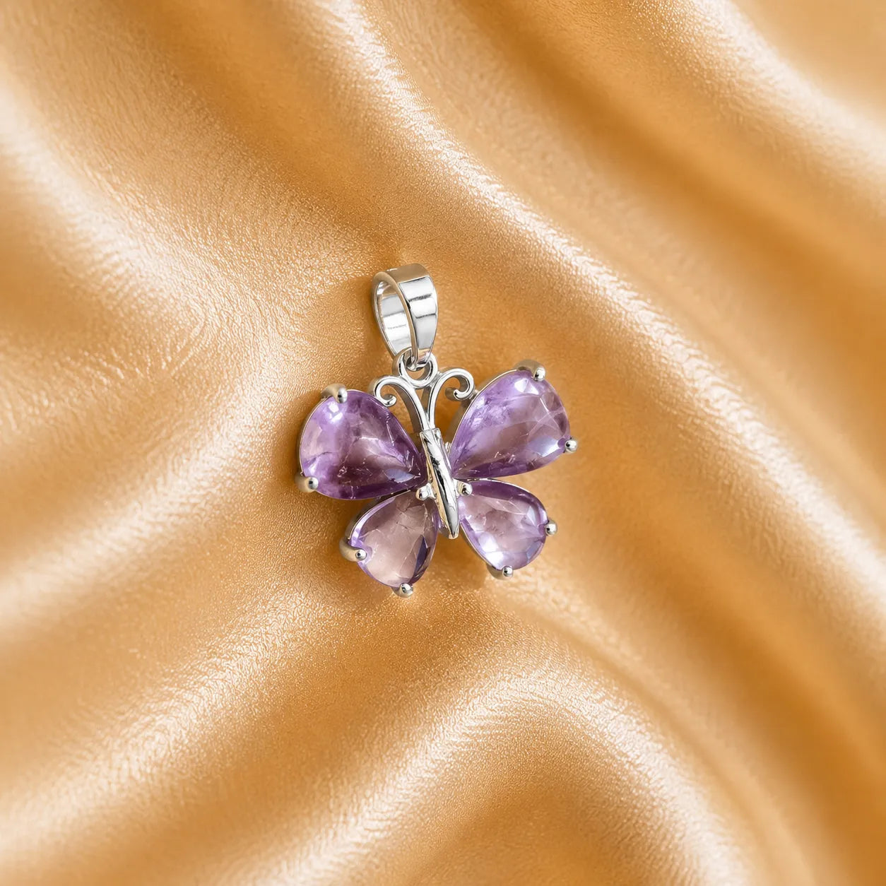Amethyst Butterfly Pendant