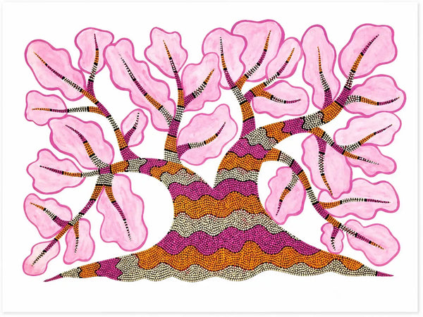 Blossoms of Serenity in Bhil Art Painting by Sunita Parmar