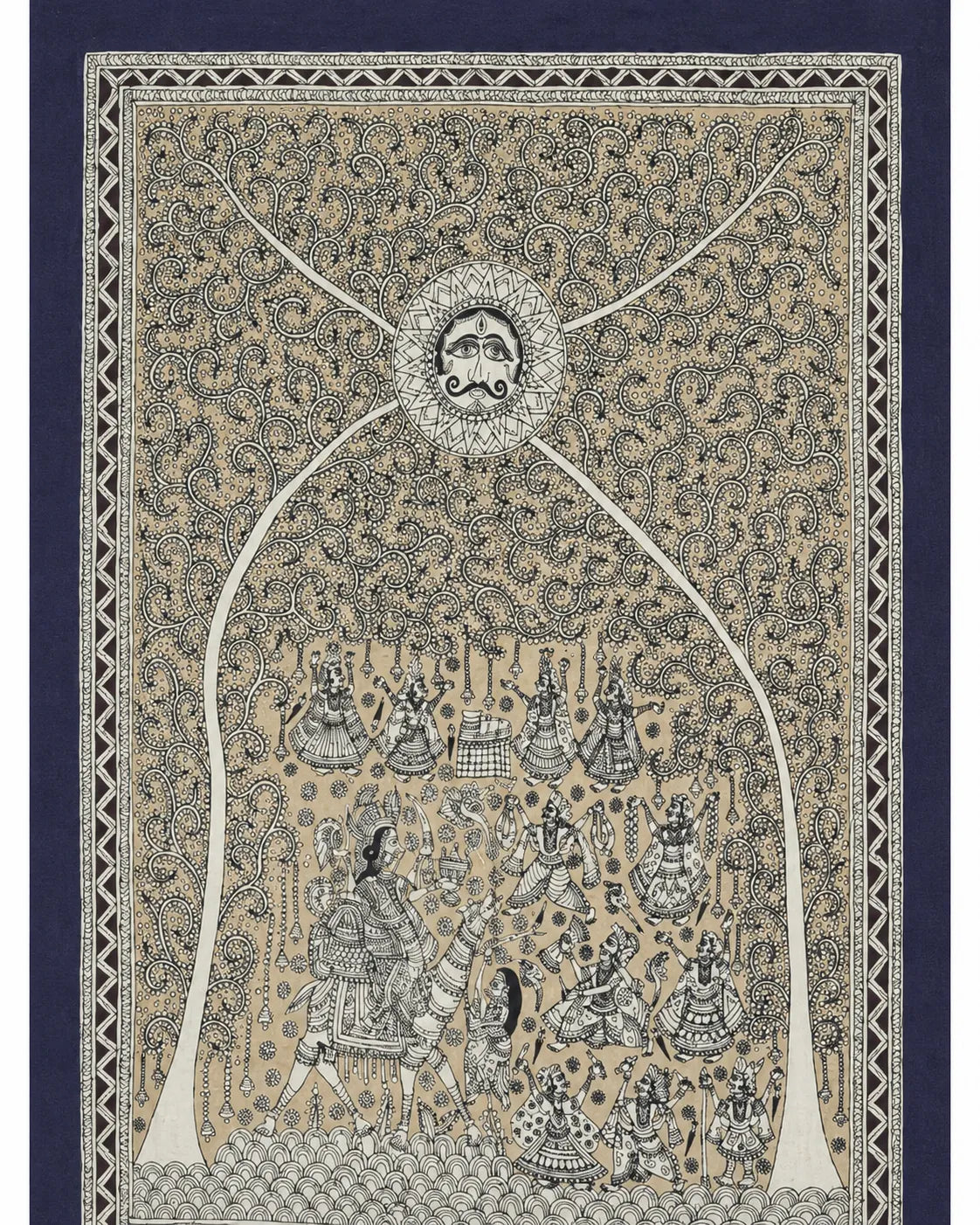 Celestial Procession Beneath the Tree of Life in Mata Ni Pachedi by Suresh Chitara