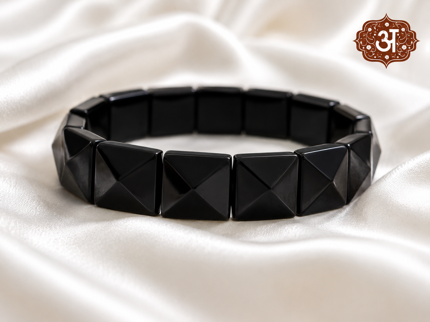 Black Obsidian Pyramid Bracelet