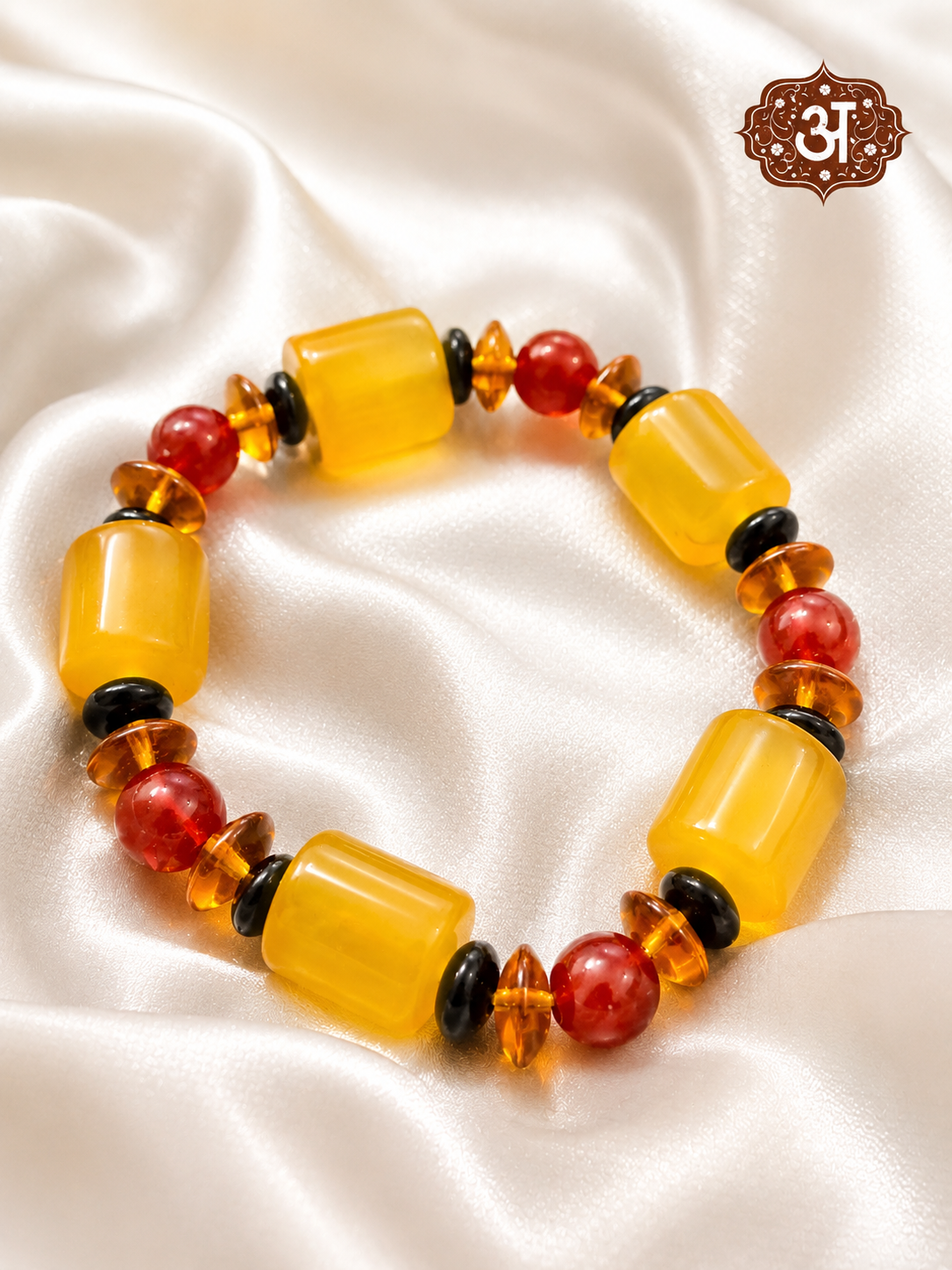 Tibetan Style Yellow Agate Designer Bracelet