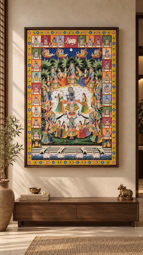 Raas Leela with Shrinathji & Gopis by Diwakar Sharma