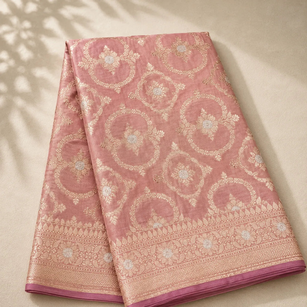 Dusty_Rose_Silk_with_Gold_Zari_w - Avyaan