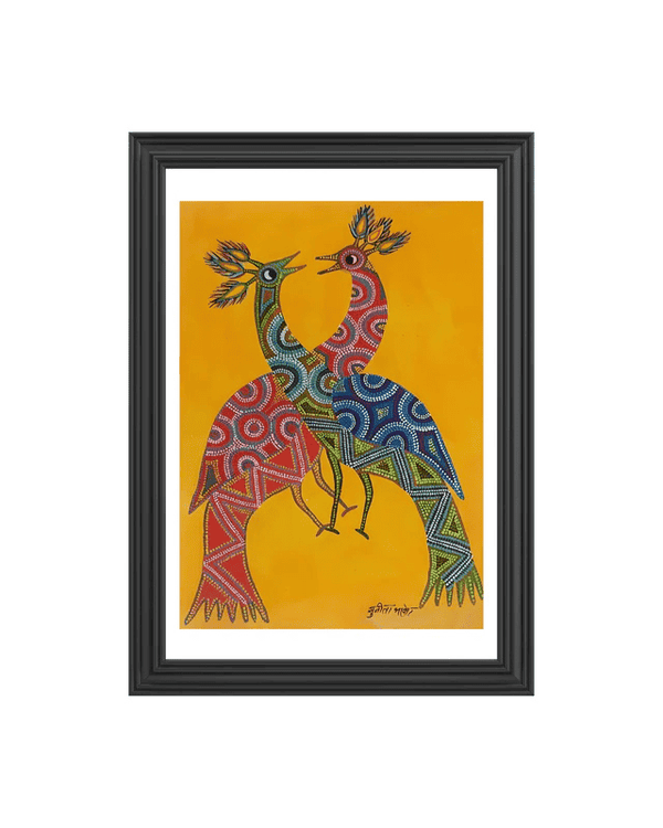 Eternal Companions in Bhil Art Painting by Sunita Bhavor