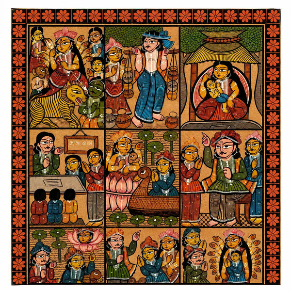 Folk narrative in vibrant patterns in Pattachitra by Chandan Chitrakar