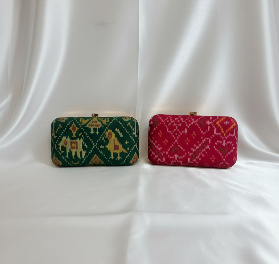 Patola Green Clutch