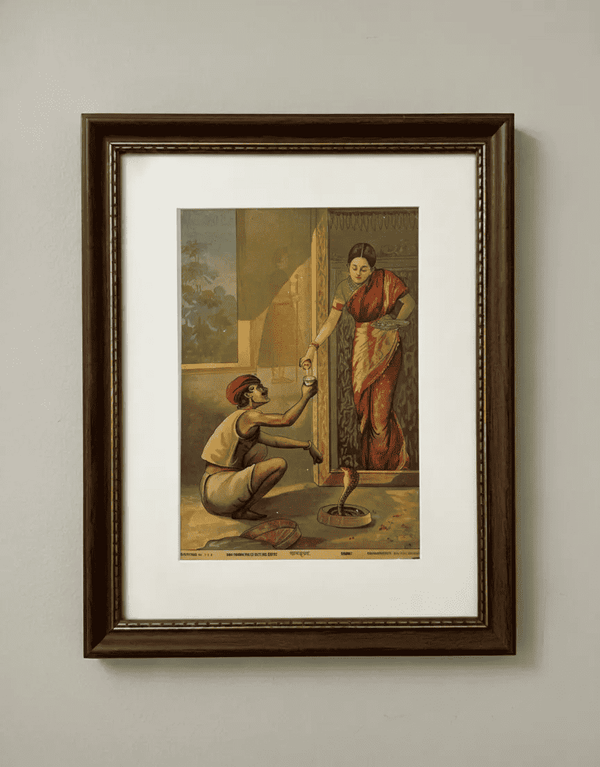 Naagpujan in Oleograph by Ravi Varma