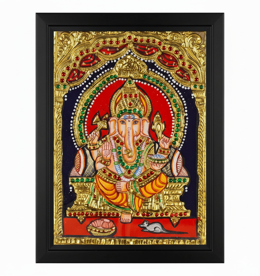 Grace of Beginnings: Ganesha in Tanjore Gold
