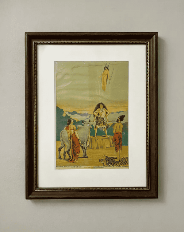 Ganga Avataran in Oleograph by Ravi Varma
