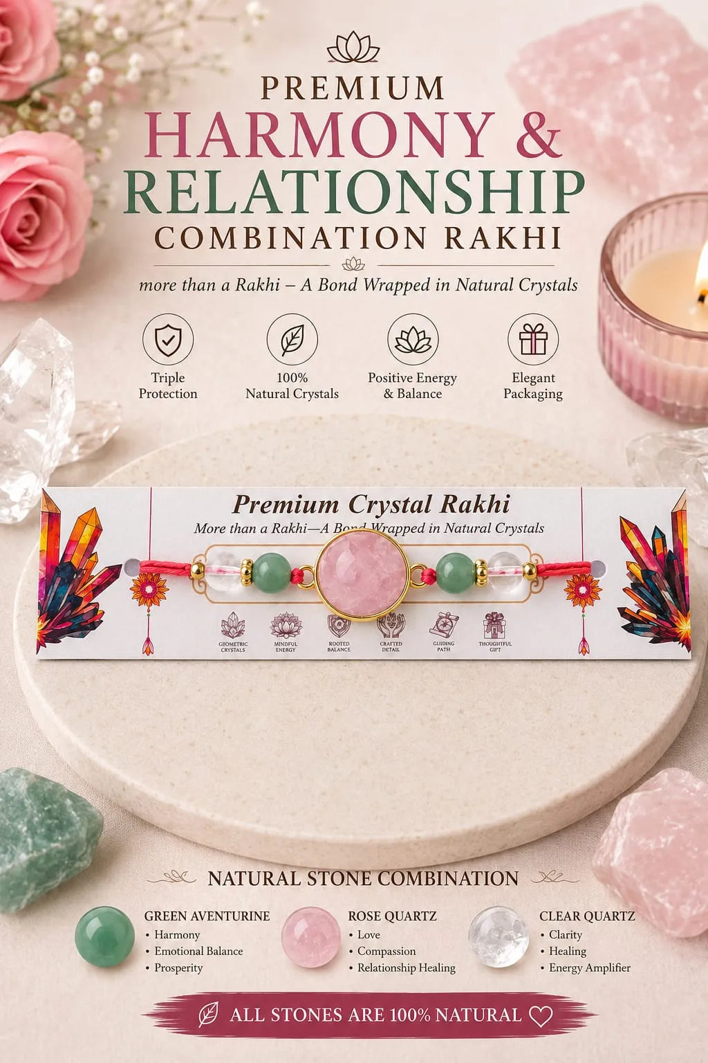 Harmony & Relationship Crystal Rakhi