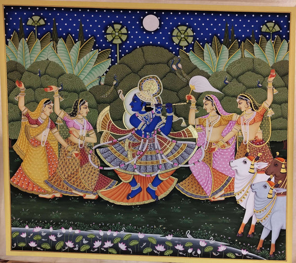 Raasraj – The Eternal Dance of Love in Pichwai Painting by Diwakar Sharma