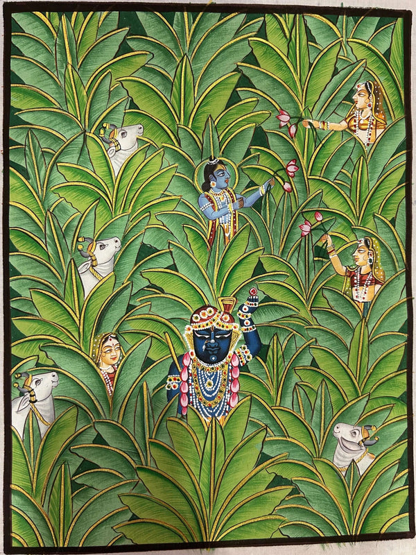 Vanmali – The Lord of the Forest in Pichwai Painting by Diwakar Sharma