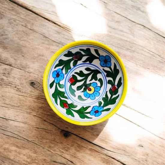 5-Inch Blue Pottery Bowl
