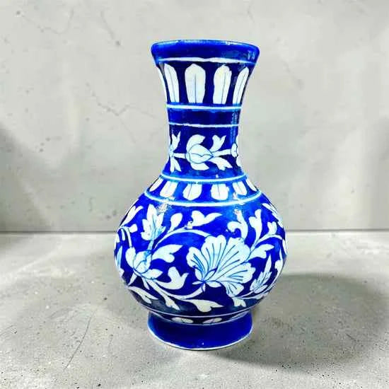 8-inch Blue Pottery Vase