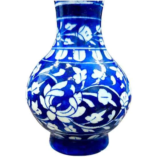 8-inch Blue Pottery Vase