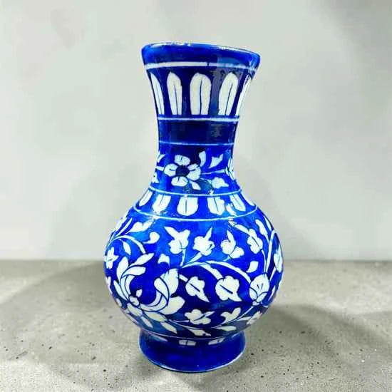 8-inch Blue Pottery Vase