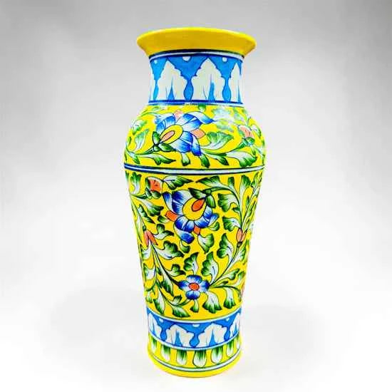 12-inch Blue Pottery Vase