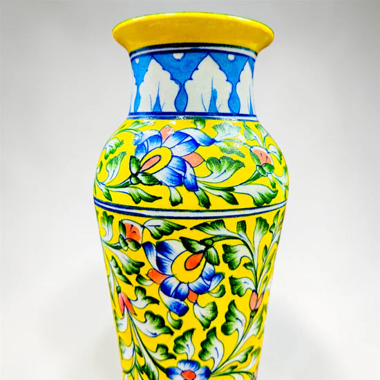 12-inch Blue Pottery Vase