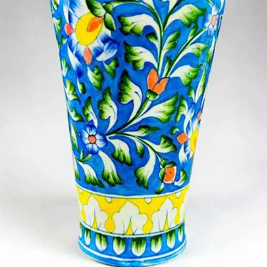 12-inch Blue Pottery Vase