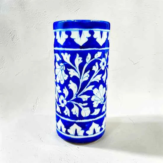 8-inch Blue Pottery Vase