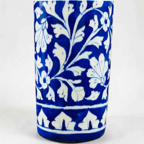 8-inch Blue Pottery Vase