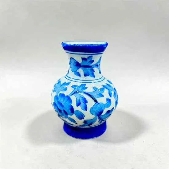 4-inch Blue Pottery Vase