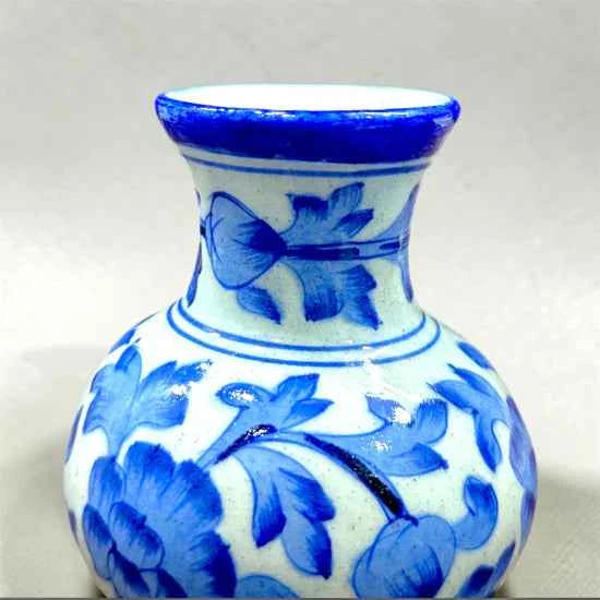 4-inch Blue Pottery Vase