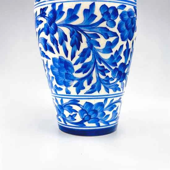 10-inch Blue Pottery Handi Vase