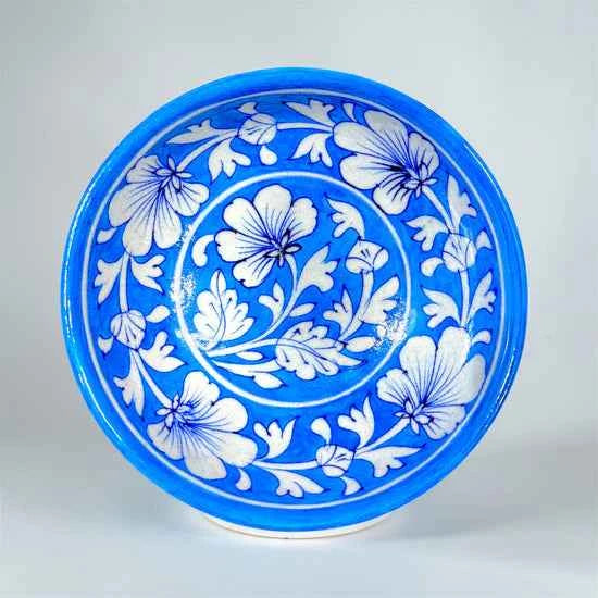 6-inch Blue Pottery Fruit Bowl