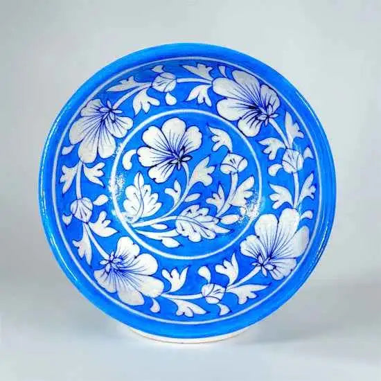 6-inch Blue Pottery Fruit Bowl