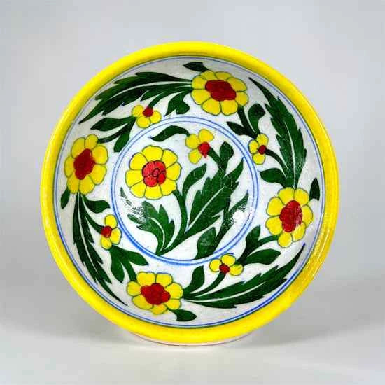 6-inch Blue Pottery Fruit Bowl
