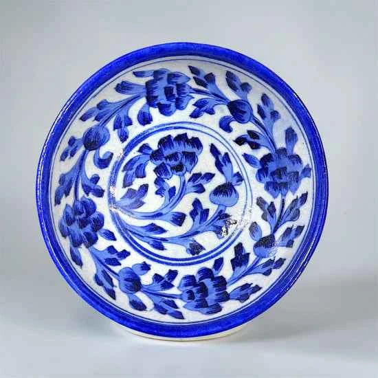 6-inch Blue Pottery Fruit Bowl